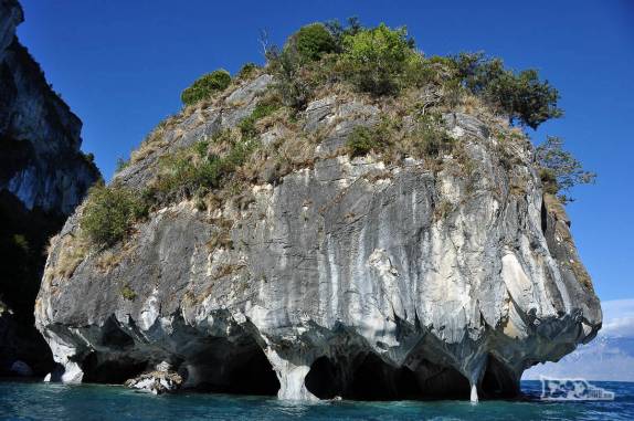 A Catedral de Mármore, no lago General Carrera, região de Puerto Rio Tranquilo, na Carretera Austral, sul do Chile